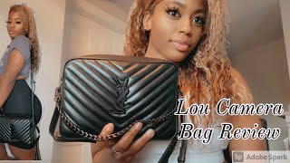 YSL Lou Camera Bag Review  black on black  What fits Pros amp Cons Mod Shots [upl. by Caras]