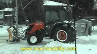 Machinability 5V35 Sidewalk Vee Plow and Salter Kubota Tractor Feb 2 2011wmv [upl. by Izak]