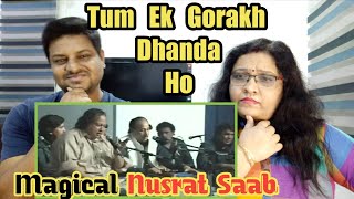 Tum ek gorakh dhanda ho  Nusrat Fateh Ali Khan  Nusrat Fateh Ali Khan Live  Qawaali  Reaction [upl. by Nogaem]