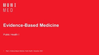 05 Evidencebased Medicine EBM  Public Health I [upl. by Bolger]