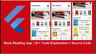 Flutter  Book Reading App  UI Challenge [upl. by Truelove358]
