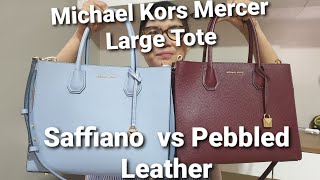 Michael Kors Mercer Saffiano Leather vs Pebbled Leather  Which one is better [upl. by Vanda]