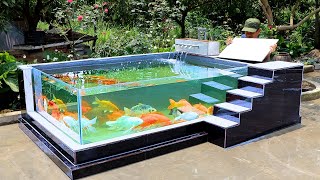 How To Make Outdoor Aquarium 2 Glass  Design And Decorations [upl. by Bruns688]