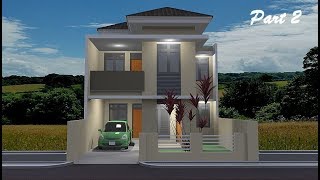 Sketchup house design and rendering part 2 [upl. by Zanas]