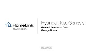 Hyundai Kia amp Genesis HomeLink Training  Genie and Overhead Garage Doors [upl. by Nyllewell]