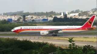 HD  Taag Angola B7773M2ER at Guarulhos GRUSBGR  Runway 27 [upl. by Arch]