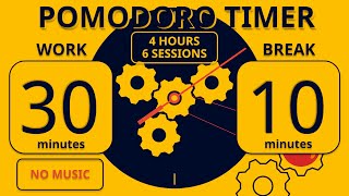 30  10 Pomodoro Timer  4 Hours  6 sessions  Deep focus  Study for dreams  Study timer [upl. by Lledualc]