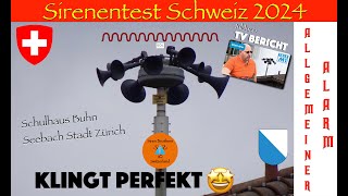 Sirenentest Schweiz 2024  KTG10 KLINGT PERFEKT  Inkl TV Beitrag  Schulhaus Buhn Zürich [upl. by Adamsun]