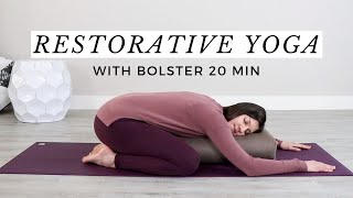 StressFree Restorative Yoga With Bolster for Relaxation 20 Minutes [upl. by Gilson655]