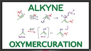 Alkyne Oxymercuration Demercuration Reaction and Mechanism [upl. by Carlick715]