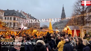 Christmas Markets 2021 Julemarked Copenhagen13 November 4K walk HDR Christmas food kbh Denmark [upl. by Lasyrc]