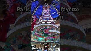 Paris Galeries Lafayette Haussmann Giant Christmas Tree 2023 theexplorer christmasparis [upl. by Annelak615]