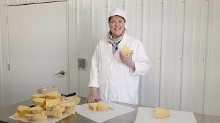 Inga Slices a Truckle of Wisconsin Cheese  Around the Farm Table [upl. by Gardner]