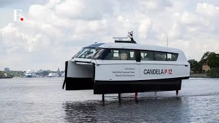 Electric quotFlyingquot Ferry Makes First Trip in Swedens Stockholm [upl. by Lewendal381]