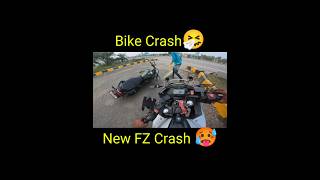 Sunday ride Bike Crash 🤧FZ crash 🥵crash fz vairlvideo youtube [upl. by Carolle97]