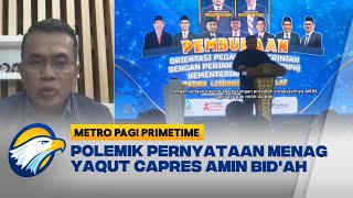 Polemik Pernyataan Menag Yaqut Capres Amin Bidah [upl. by Leugimsiul]