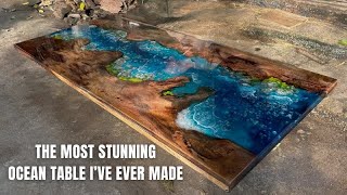 Epoxy Table DIY  Ocean Epoxy Resin Art Table  Step by Step Guide by Hyperlama [upl. by Gratia]