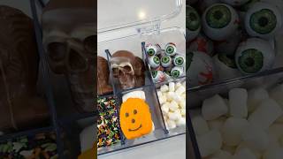 Hot Chocolate Bar 💀 halloweenvideos halloween viralvideos satisfying asmr sweets fypシ゚ [upl. by Nosiddam]