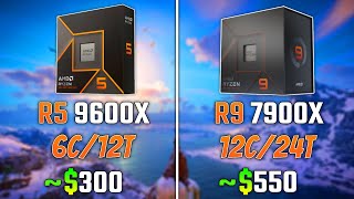 AMD RYZEN 5 9600X vs RYZEN 9 7900X  Test in 6 Games [upl. by Annoerb]