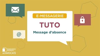 eMessagerie Tutoriel Comment créer un message dabsence [upl. by Autum882]