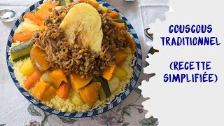 Couscous traditionnel MAROCAIN  une recette TRÈS SIMPLE et HYPER GOURMANDE [upl. by Alegre]