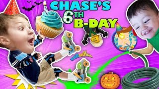 CHASES 6th BIRTHDAY Learning 2 ROLLER SKATE on 1st day of FALL Ouch FUNnel Vision [upl. by Maclay572]