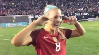 US National Soccer Player Julie Ertz Reacts to Husband Zach Ertz Making the Super Bowl  Stadium [upl. by Ailad]