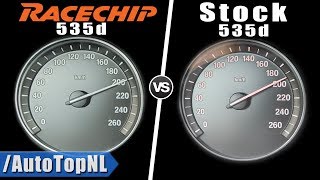 BMW 535d STOCK 313HP vs RACECHIP 362HP  0230kmh ACCELERATION by AutoTopNL [upl. by Rahr]