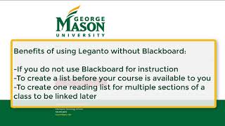 Accessing Leganto outside of Blackboard [upl. by Norri]