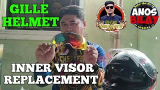 GILLE HELMET INNER VISOR INSTALLATION  BASIC TUTORIAL KUNG PANU MAG PALIT NG INNER VISOR HELMET [upl. by Htebaile977]