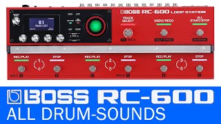 Sound Demo Boss RC 600 all DrumKits no talking [upl. by Ynaffets]