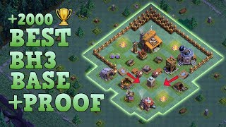 BEST Builder Hall 3 Base  TH3 Builder Base  Defense Replay  Trophy  Base Layout  Clash of Clans [upl. by Asiulana]