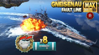 Battleship Gneisenau Hopeless in Ranked battle  World of Warships [upl. by Ellekcim]