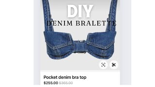 How to make denim Bralette out of thrifted jeans [upl. by Connel864]