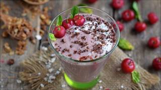 Chocolate Cherry Smoothie with Almond Milk [upl. by Norok642]