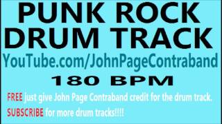 Punk Rock Drum Track 180 bpm Drums Only Backing Beat [upl. by Tupler]