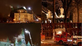 INCENDIEFIREEGLISE SAINTEUSEBEDEVERSEIL CHURCH  RUE FULLUM ST  MONTREAL  MFD  SIM 20190316 [upl. by Tice]