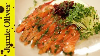 Jamies Perfect Party Food  Salmon Gravadlax [upl. by Eelinej435]