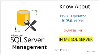 PIVOT operator in SQL Server [upl. by Bordy]