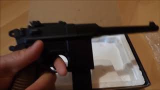 Airsoft Mauser C96 manualfull metalGalaxyReview and test [upl. by Adnalro]