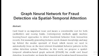 Graph Neural Network for Fraud Detection via Spatial Temporal Attention [upl. by Auqenahs]