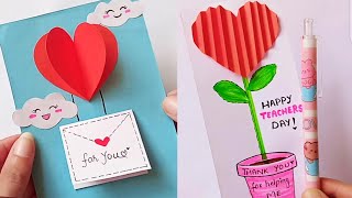 Happy Teachers Day Card making ❤️ DIY Teachers day greeting Card at home  Teachers day card 2024 [upl. by Bellamy]