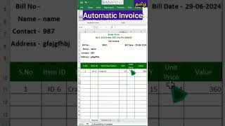 Automatic invoiceBill generator excel tamil exceltips Sharpenzo [upl. by Annairol]