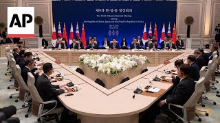 Leaders of South Korea China and Japan meet for trilateral meeting in Seoul [upl. by Irwinn]