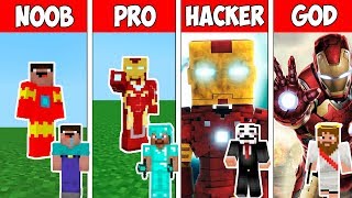 Minecraft NOOB vs PRO vs HACKER vs GOD  IRON MAN in Minecraft  Animation [upl. by Nnaeoj487]