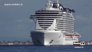 A bordo della nave da crociera più grande dItalia la MSC SEASIDE AL PORTO DI MESSINA [upl. by Maude276]