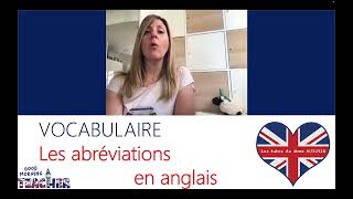 Vocabulaire  les 80 ABREVIATIONS les plus courantes en anglais [upl. by Llehsyt]