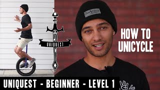 Beginner Unicycling  UNIQUEST  Level 1 [upl. by Pansy337]