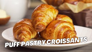 Homemade Croissant PUFF PASTRY  Crispy amp Fluffy Croissants in 30 min Recipe by Always Yummy [upl. by Koorb]