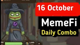 memeFi Daily Combo 16 October  memeFi Secret Code Today 16 October today [upl. by Kcirdnek]